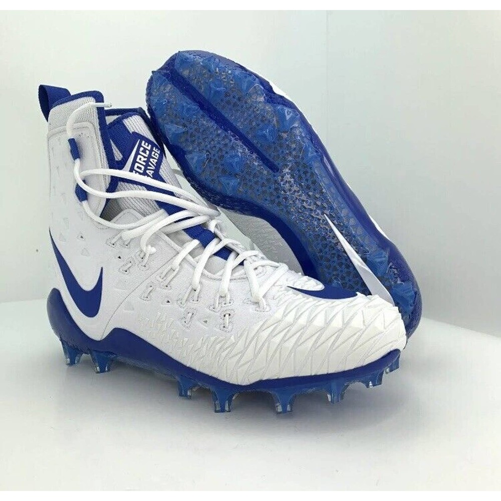 NEW Nike Zoom Force Savage Elite TD Lineman Cleats Blue White Size 18 857063-102